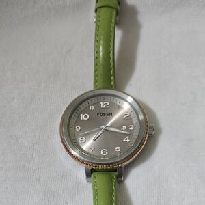 Fossil Silver Dial with Green Strap Smartwatch